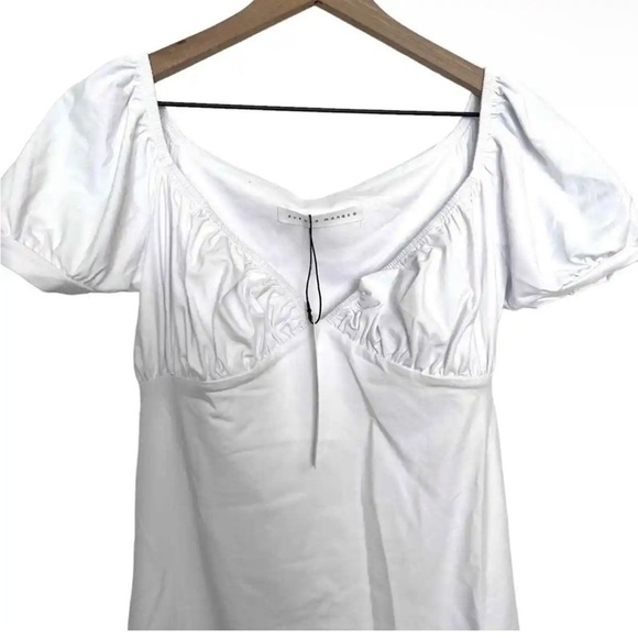 Susana Monaco Medium White Puff Sleeve Mini Dress Retail 178 NWT - Picture 5 of 8